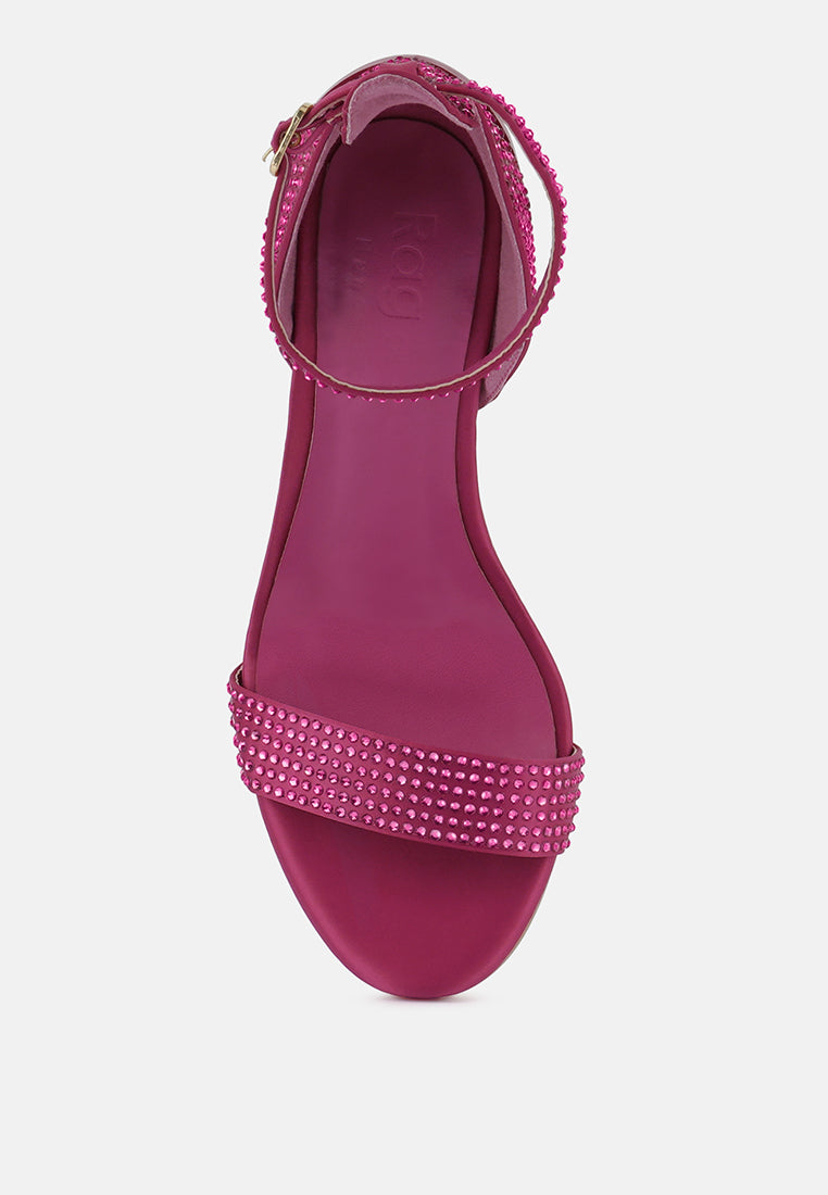 MAGNATE Pointed High Heel Party Sandals in Fuchsia#color_Fuchsia