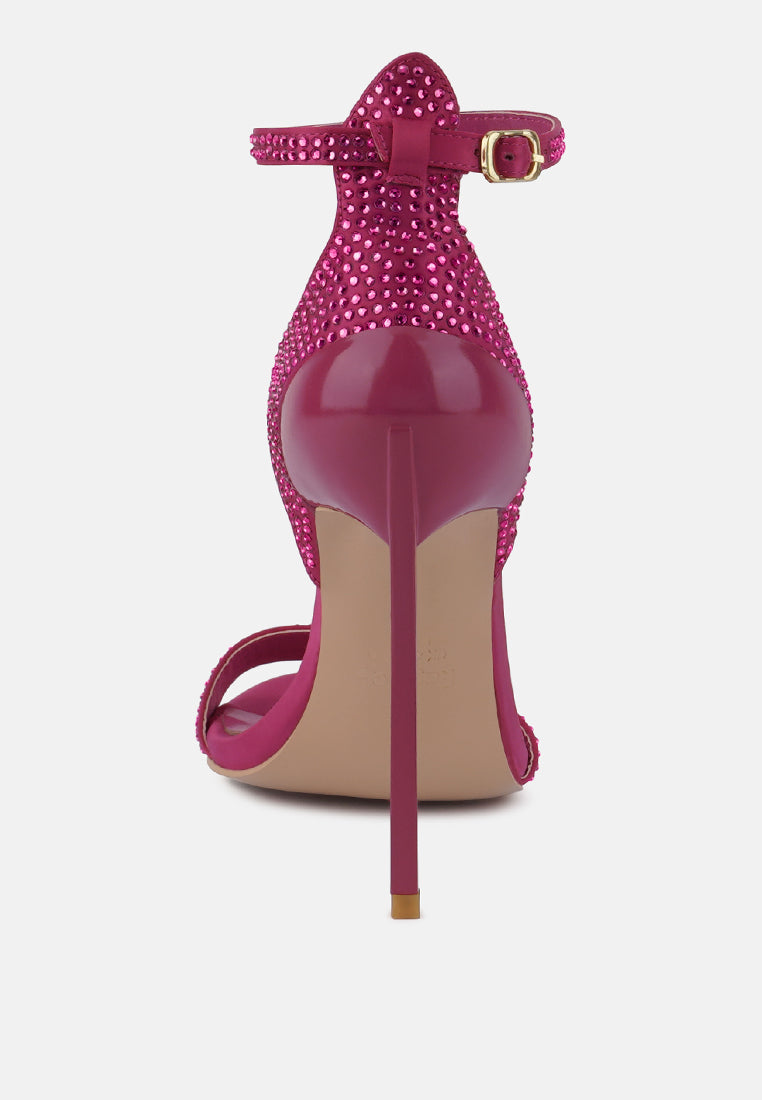 MAGNATE Pointed High Heel Party Sandals in Fuchsia#color_Fuchsia