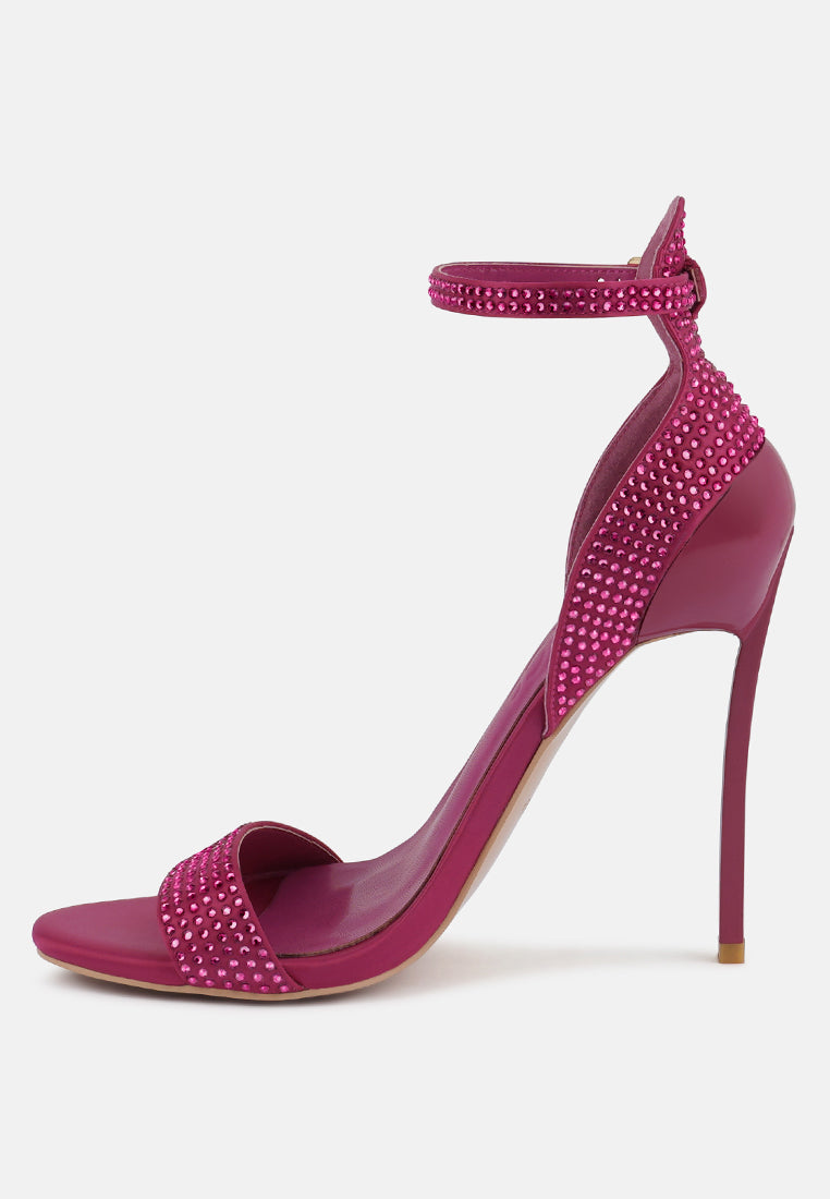 MAGNATE Pointed High Heel Party Sandals in Fuchsia#color_Fuchsia