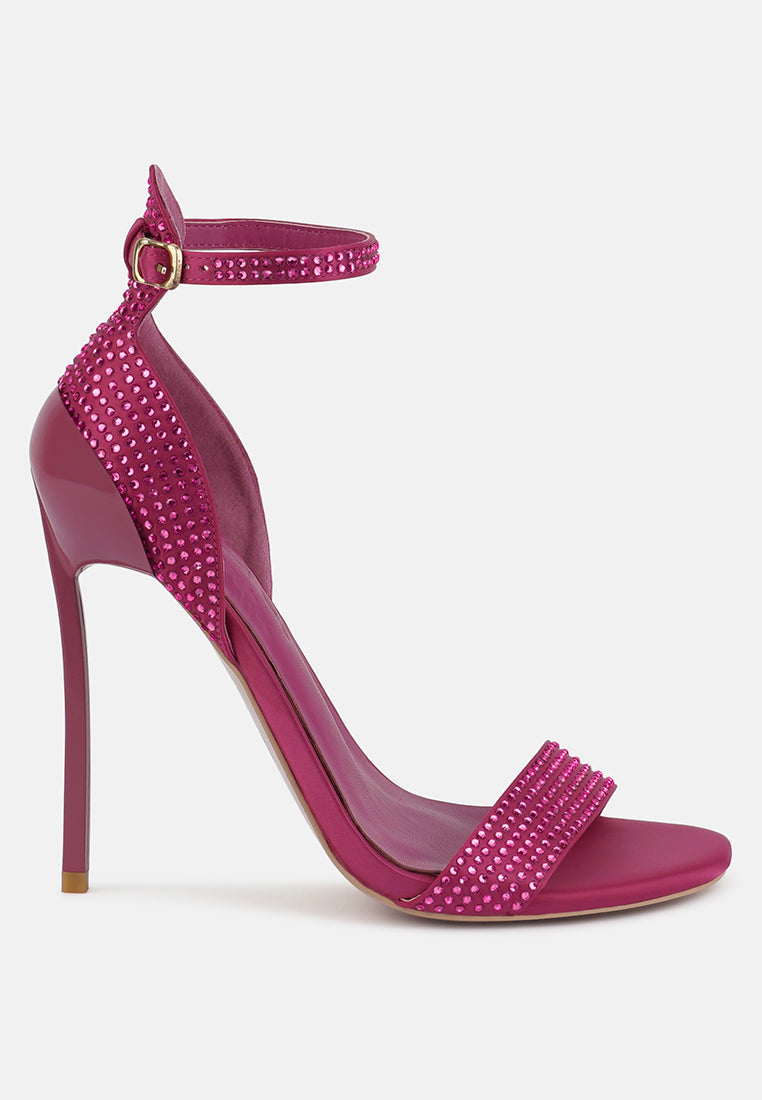 MAGNATE Pointed High Heel Party Sandals in Fuchsia#color_Fuchsia