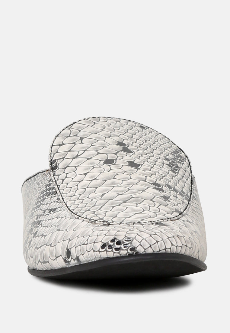 MARLA Black Metallic Leather Mules-Black