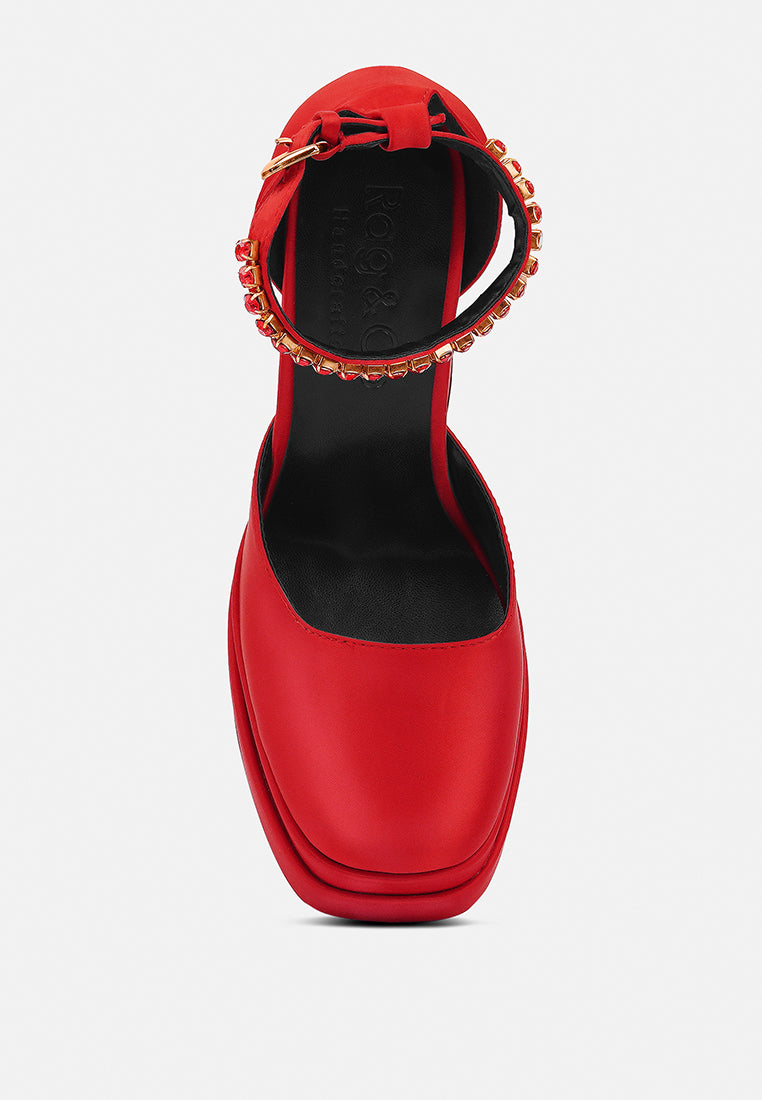MARTINI Red Sky High Platform Sandals in Red#color_red