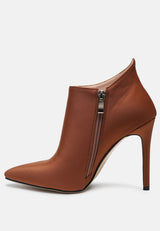 MELBA Pointed toe Stiletto Boot in Brown-Brown