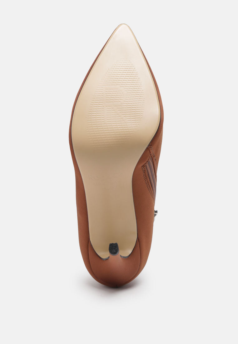 MELBA Pointed toe Stiletto Boot in Brown-Brown