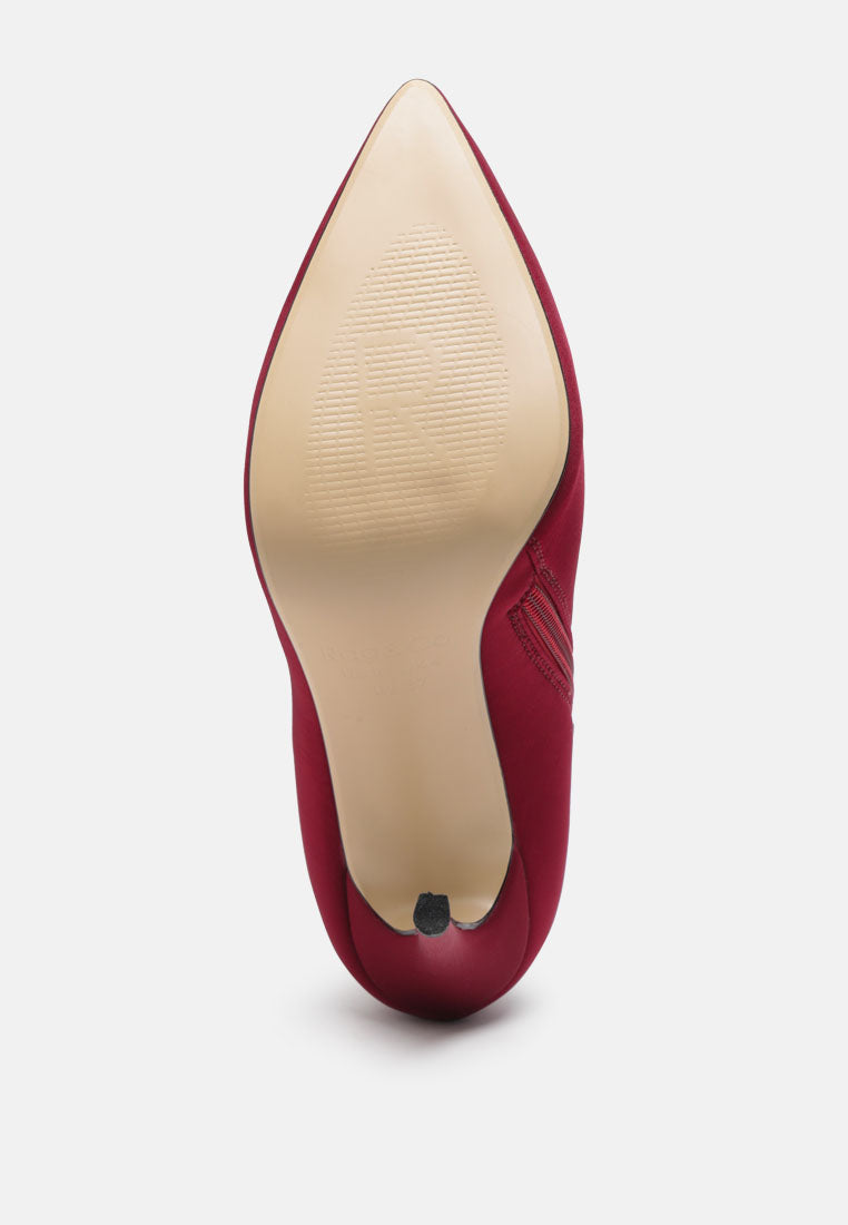 MELBA Pointed toe Stiletto Boot in Burgundy-BURGUNDY