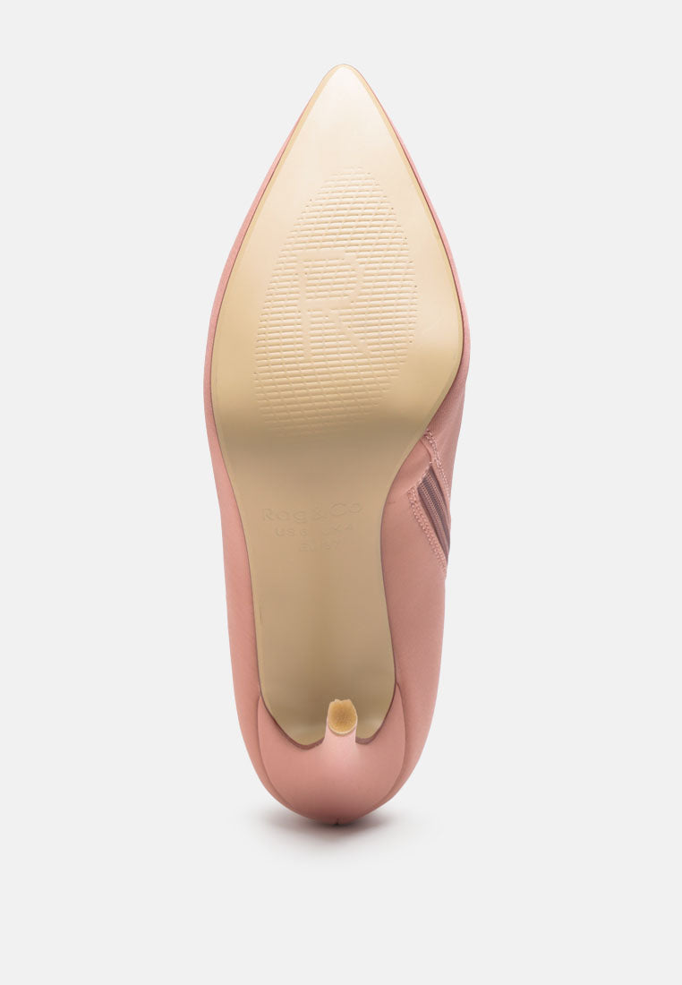 MELBA Pointed toe Stiletto Boot in Nude-NUDE