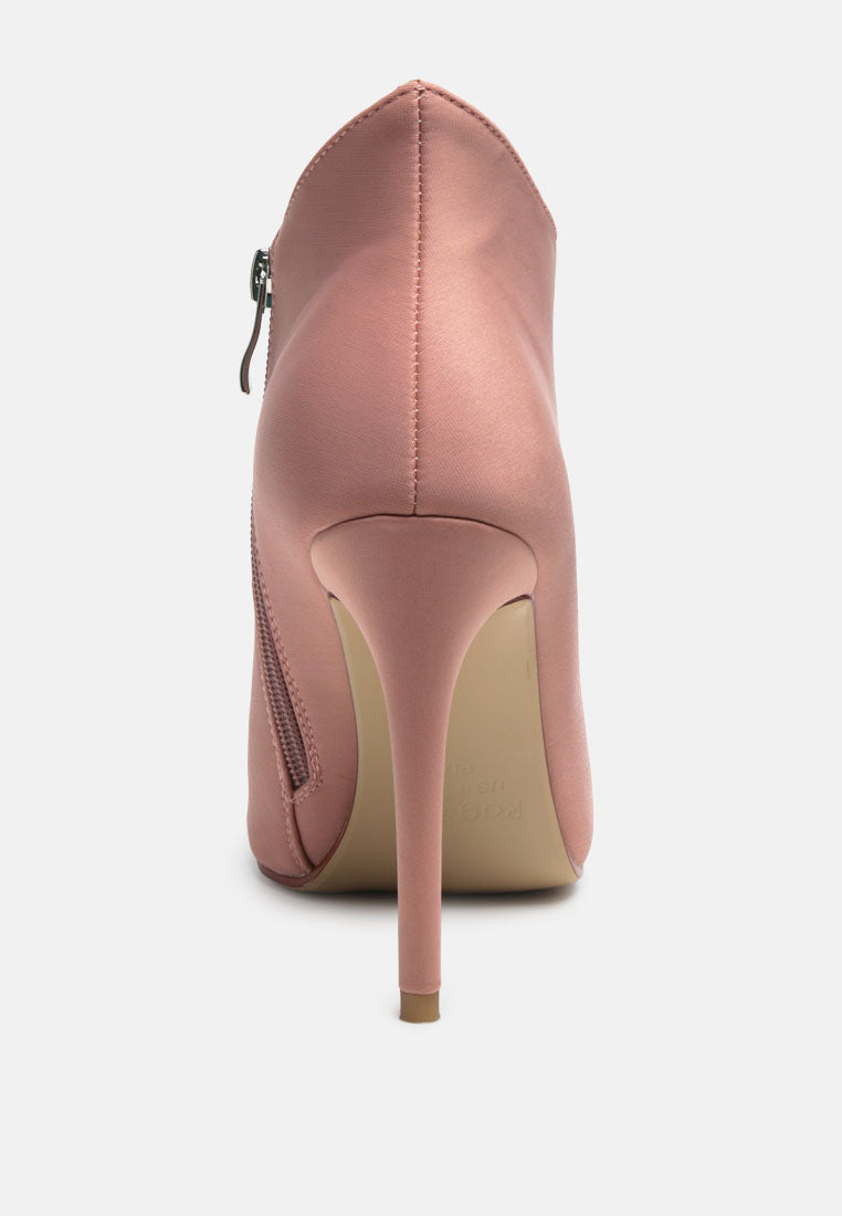 MELBA Pointed toe Stiletto Boot in Nude-NUDE