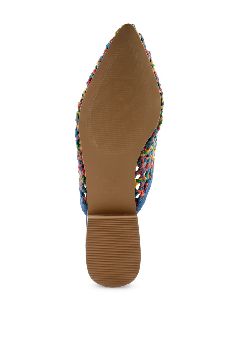 ZOOEY Colorful Woven Flat Mules-Multi