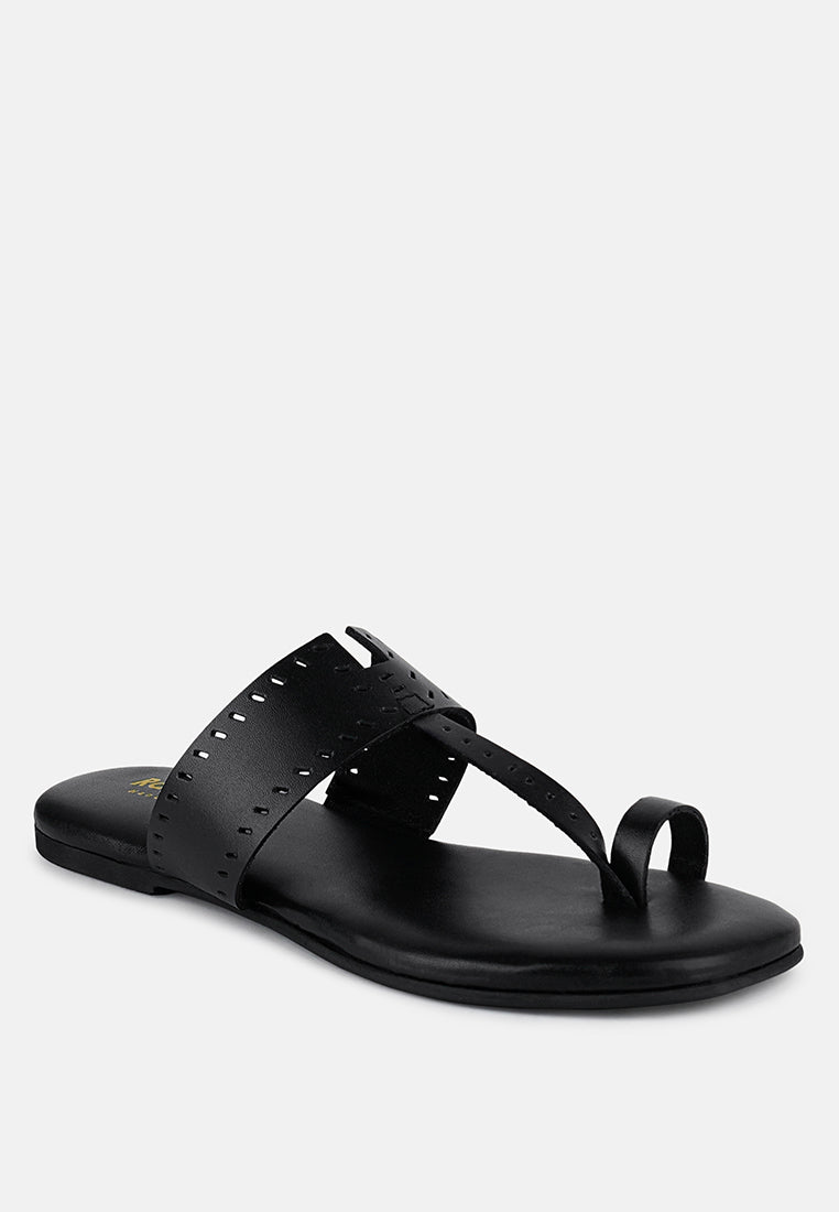 MILA Black Toe Ring Thong Slip Ons#color_black