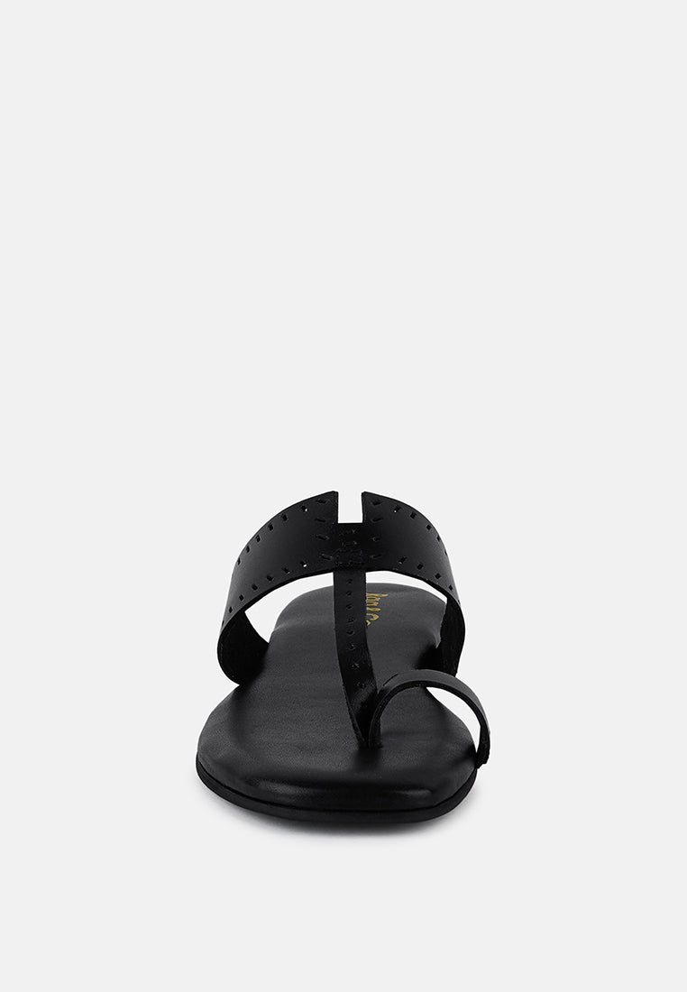 MILA Black Toe Ring Thong Slip Ons#color_black
