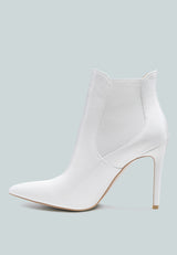 MOLINA High Heeled Chelsea Boot in White-White