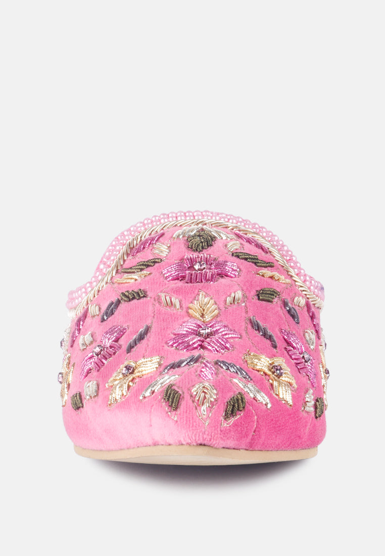 MARCELLA Pink Embroidered Mules#color_pink