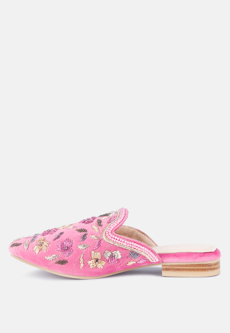 MARCELLA Pink Embroidered Mules#color_pink