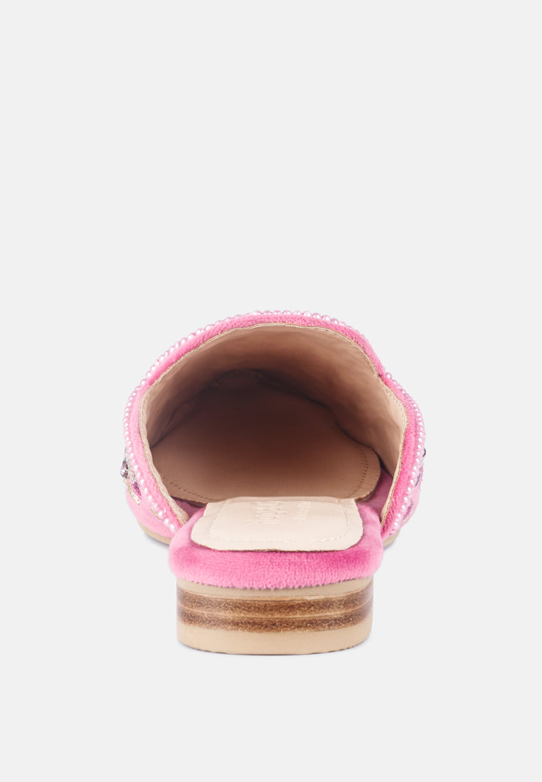 MARCELLA Pink Embroidered Mules#color_pink