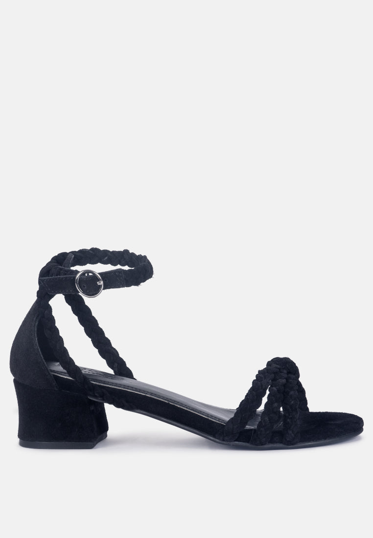 NICOLA Black Block Heel Sandal-Black