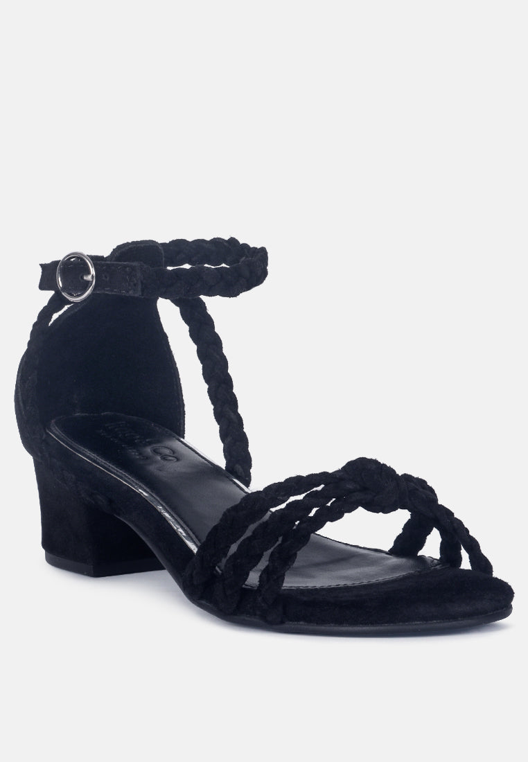NICOLA Black Block Heel Sandal-Black