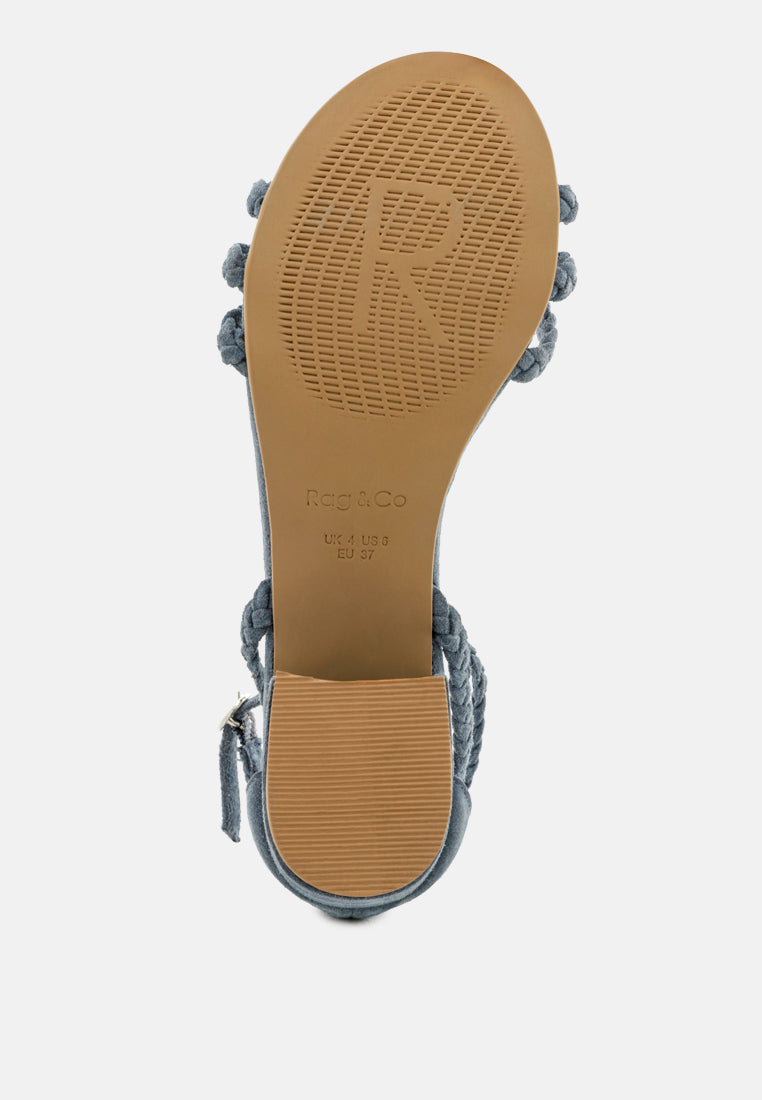 NICOLA Denim Block Heel Sandal-Denim