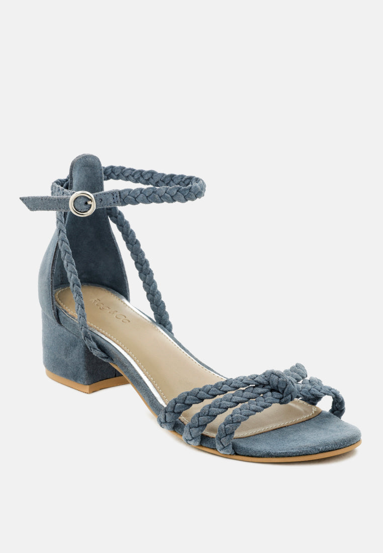 NICOLA Denim Block Heel Sandal-Denim