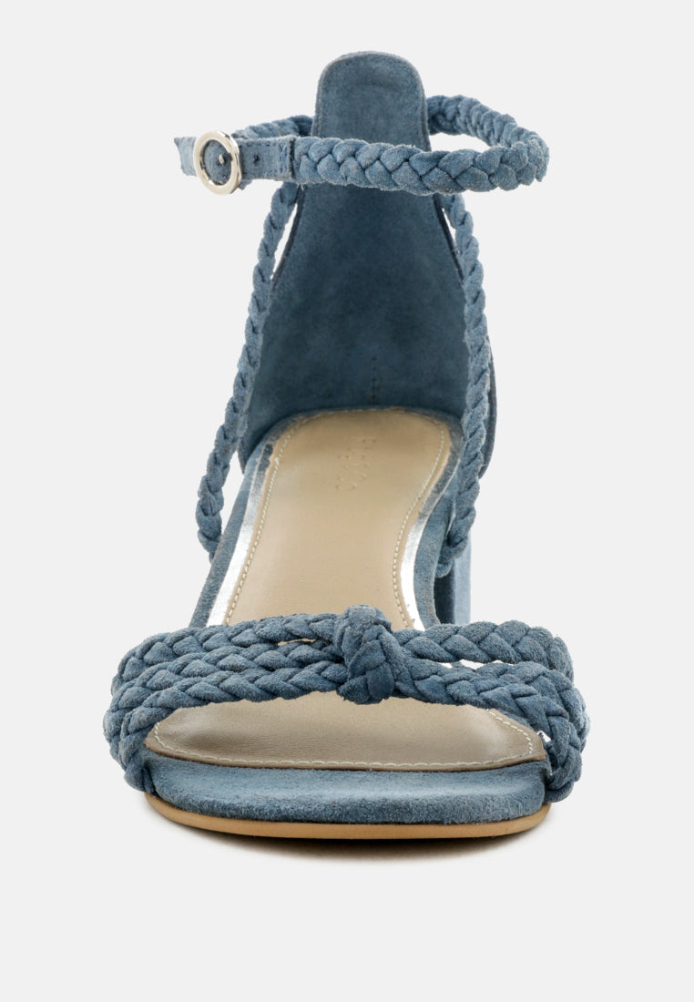 NICOLA Denim Block Heel Sandal-Denim