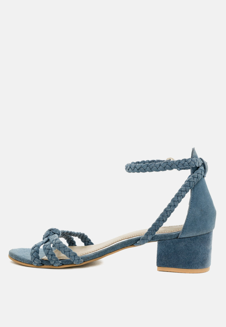NICOLA Denim Block Heel Sandal-Denim