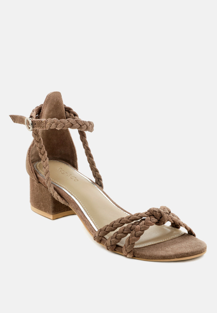 NICOLA Taupe Block Heel Sandal-Taupe