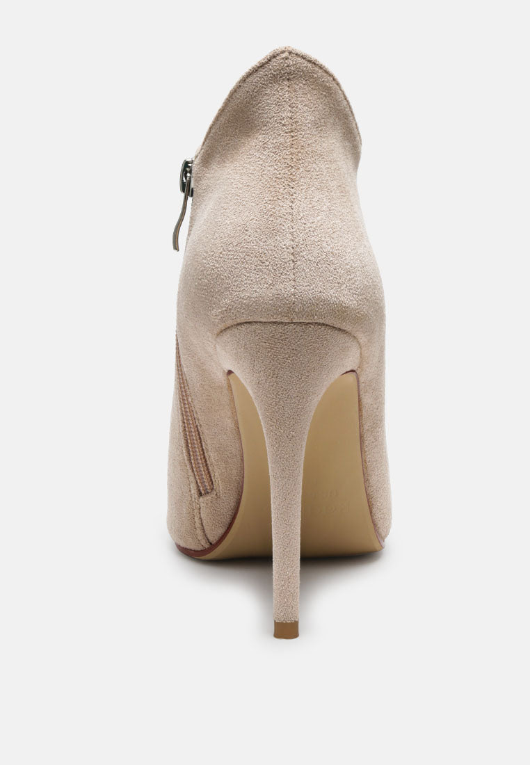 NYXA Stiletto Ankle Boot in Beige-Beige