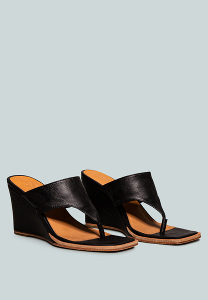 ONASSISBlackThongWedgeSandals_