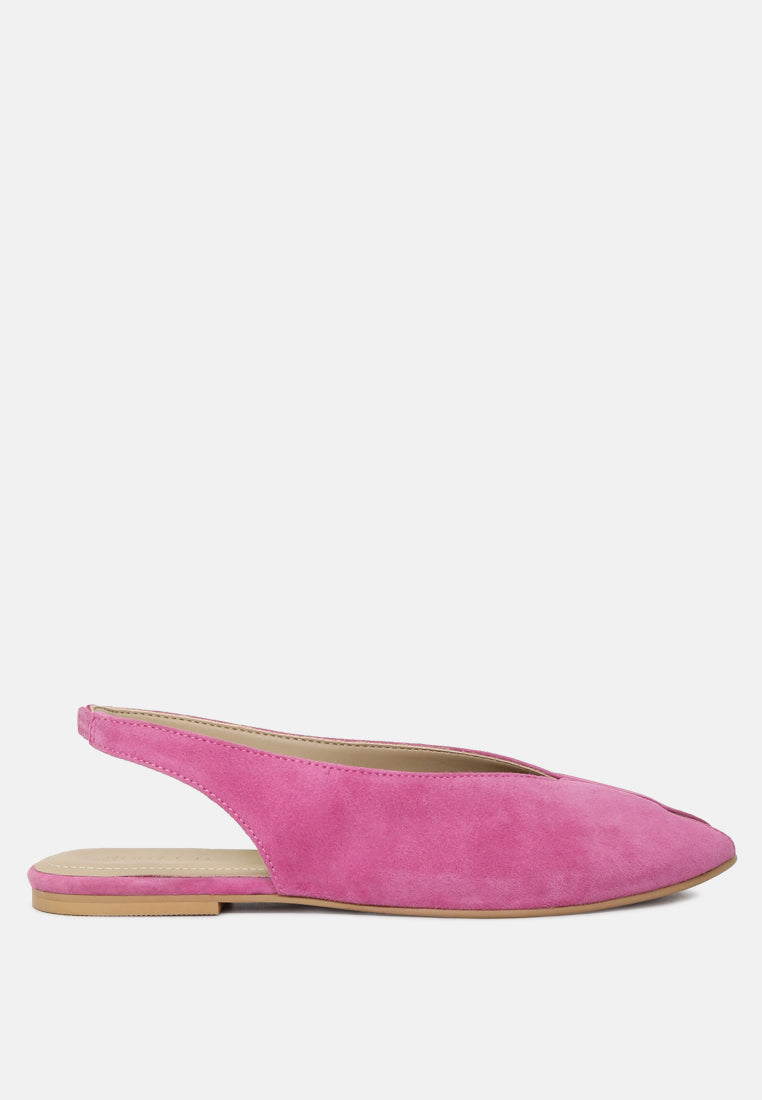 ORIANA Fuchsia Slingback Flat Sandals-Fuchsia