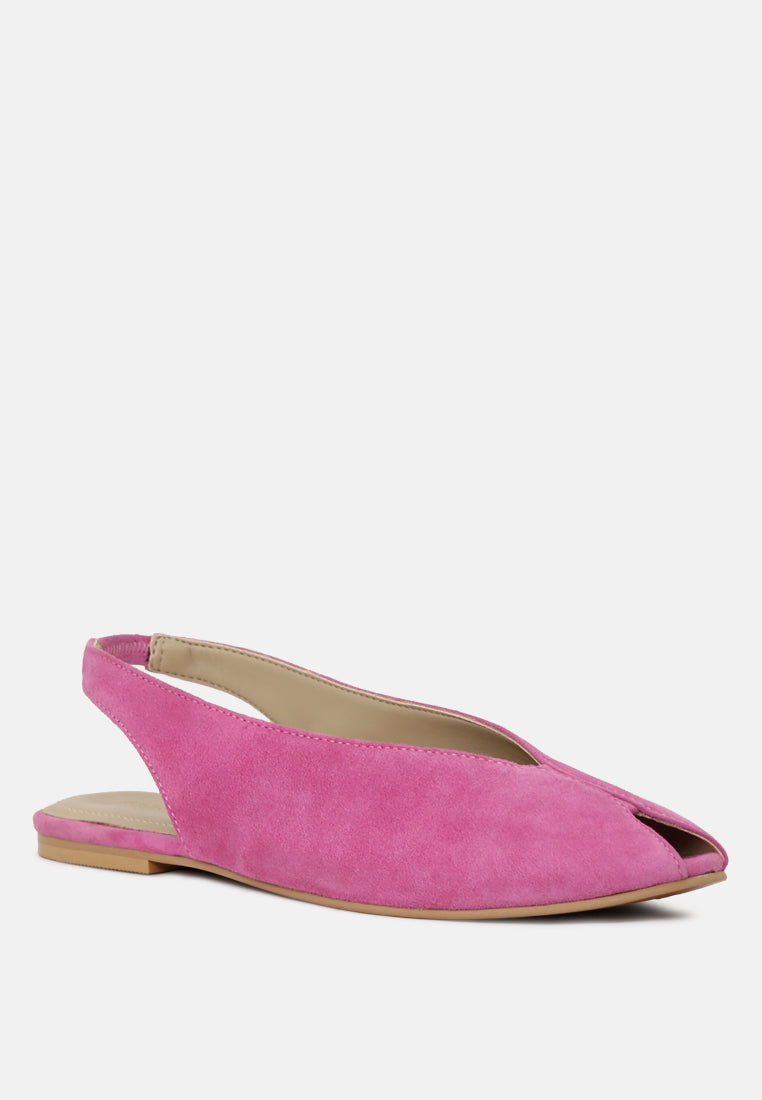 ORIANA Fuchsia Slingback Flat Sandals-Fuchsia