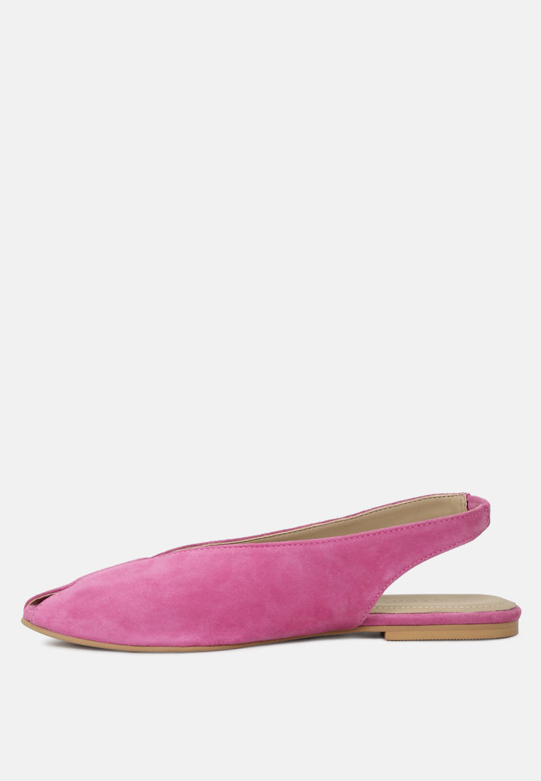 ORIANA Fuchsia Slingback Flat Sandals-Fuchsia