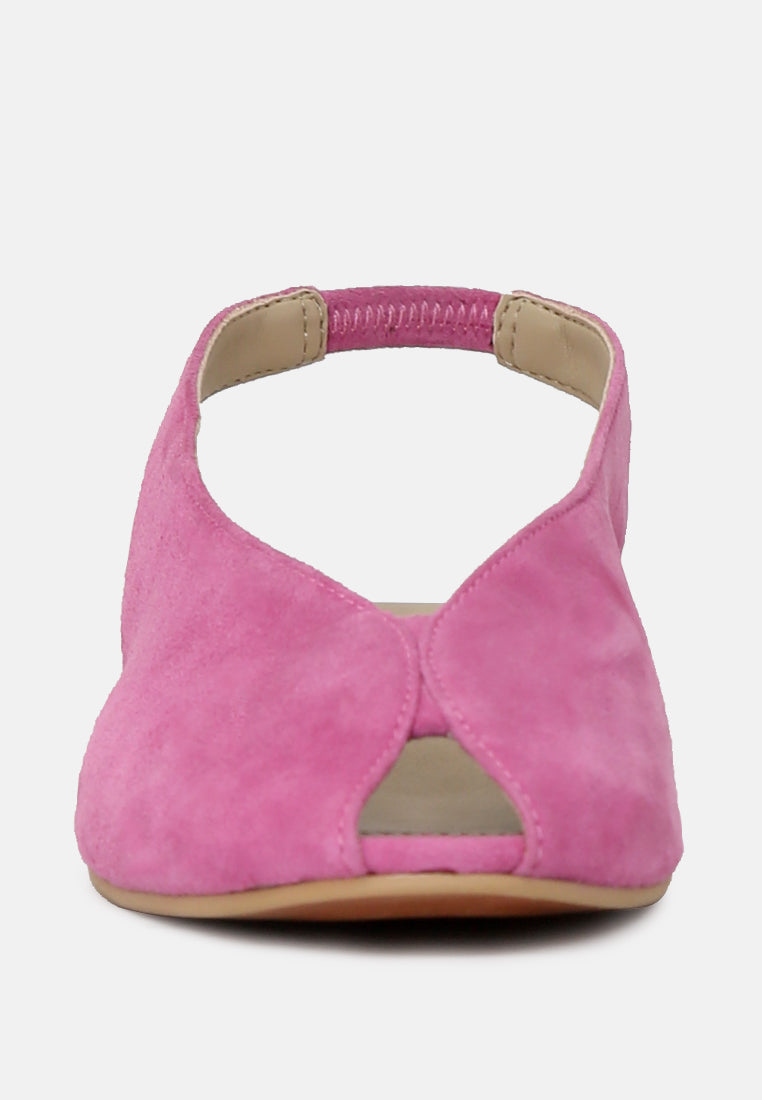 ORIANA Fuchsia Slingback Flat Sandals-Fuchsia