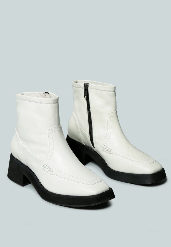 OXMAN Classic White Ankle Boot_White