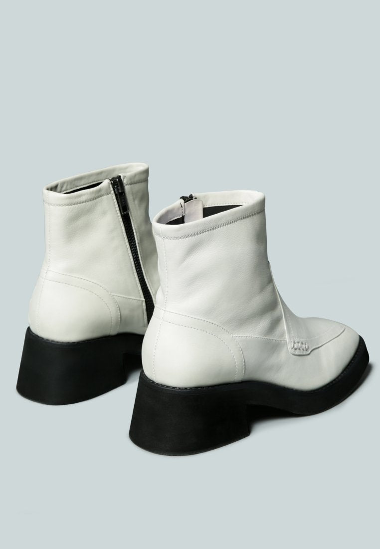 OXMAN Classic White Ankle Boot_White