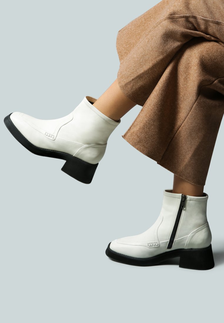 OXMAN Classic White Ankle Boot_White