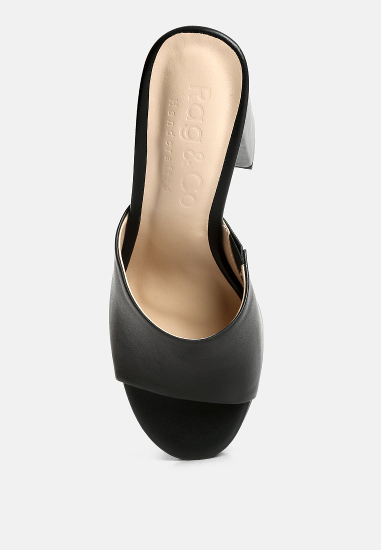 SHURI Open Toe High Block Heel Sandals in Black#color_black