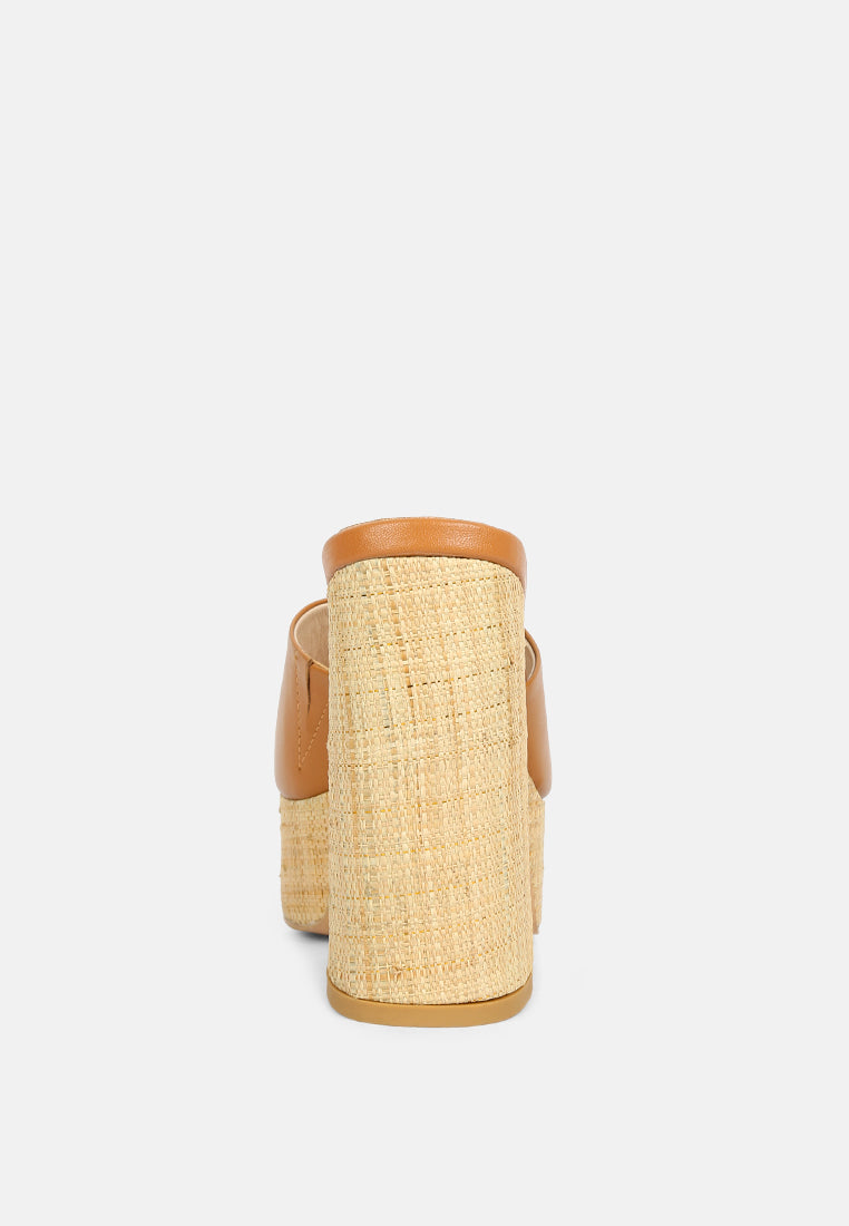 SHURI Open Toe High Block Heel Sandals in Tan#color_tan