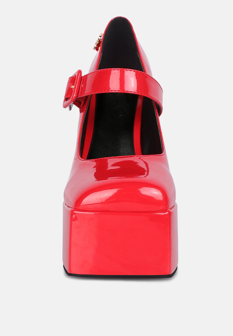pablo red statement high platform heel mary jane sandals#color_red