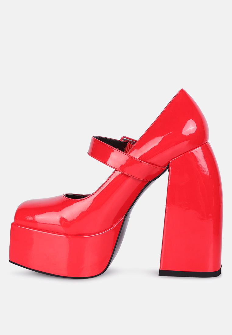 pablo red statement high platform heel mary jane sandals#color_red