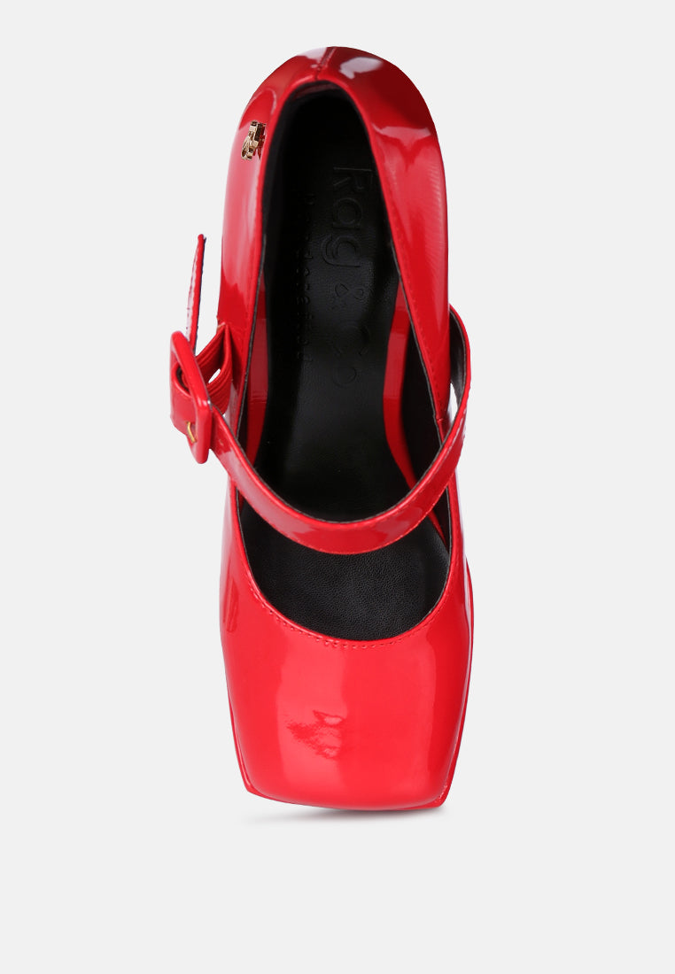 pablo red statement high platform heel mary jane sandals#color_red
