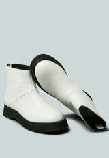 PALTROW Zip-up White Ankle Boot_White