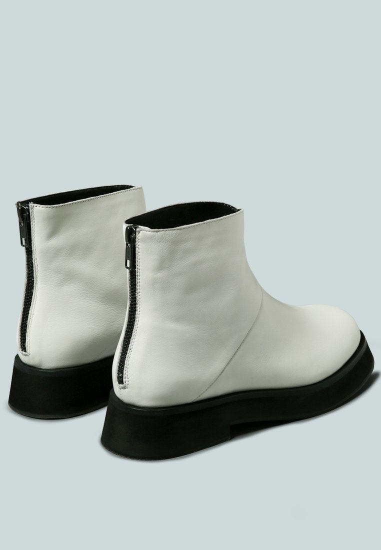 PALTROW Zip-up White Ankle Boot_White