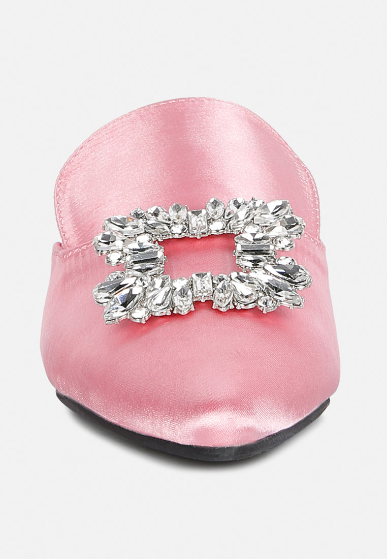 PERRINE Diamante Jewel Satin Mules in Blush#color_blush