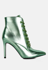 piet green metallic stiletto ankle boot#color_green
