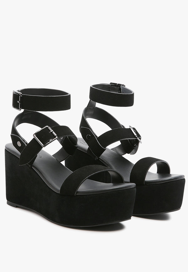 Amazon.com | DREAM PAIRS Women's Ingrid Ankle Strap Low Wedge Sandal,Size 5, BLACK/NUBUCK,INGRID | Platforms & Wedges