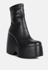 PURNELL Black High Platform Ankle Boots#color_black