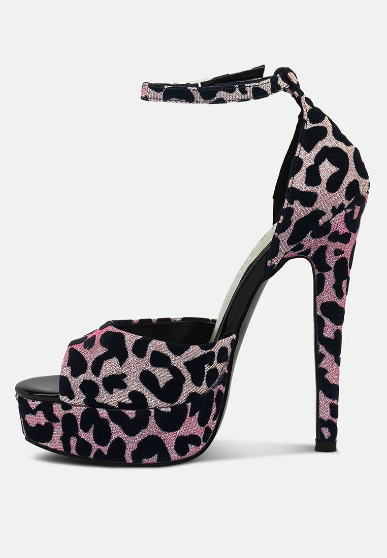 brigitte pink leopard print peep toe stiletto sandal#color_pink