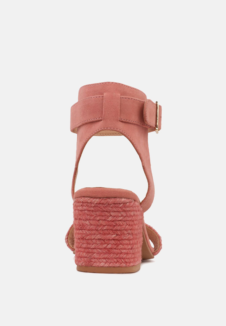RAYNA Blush Braided Jute Strap and Suede Sandal-Blush