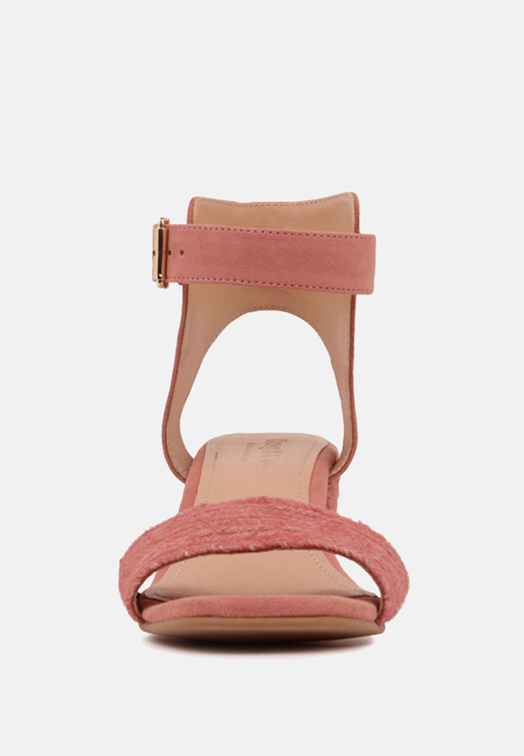 RAYNA Blush Braided Jute Strap and Suede Sandal-Blush