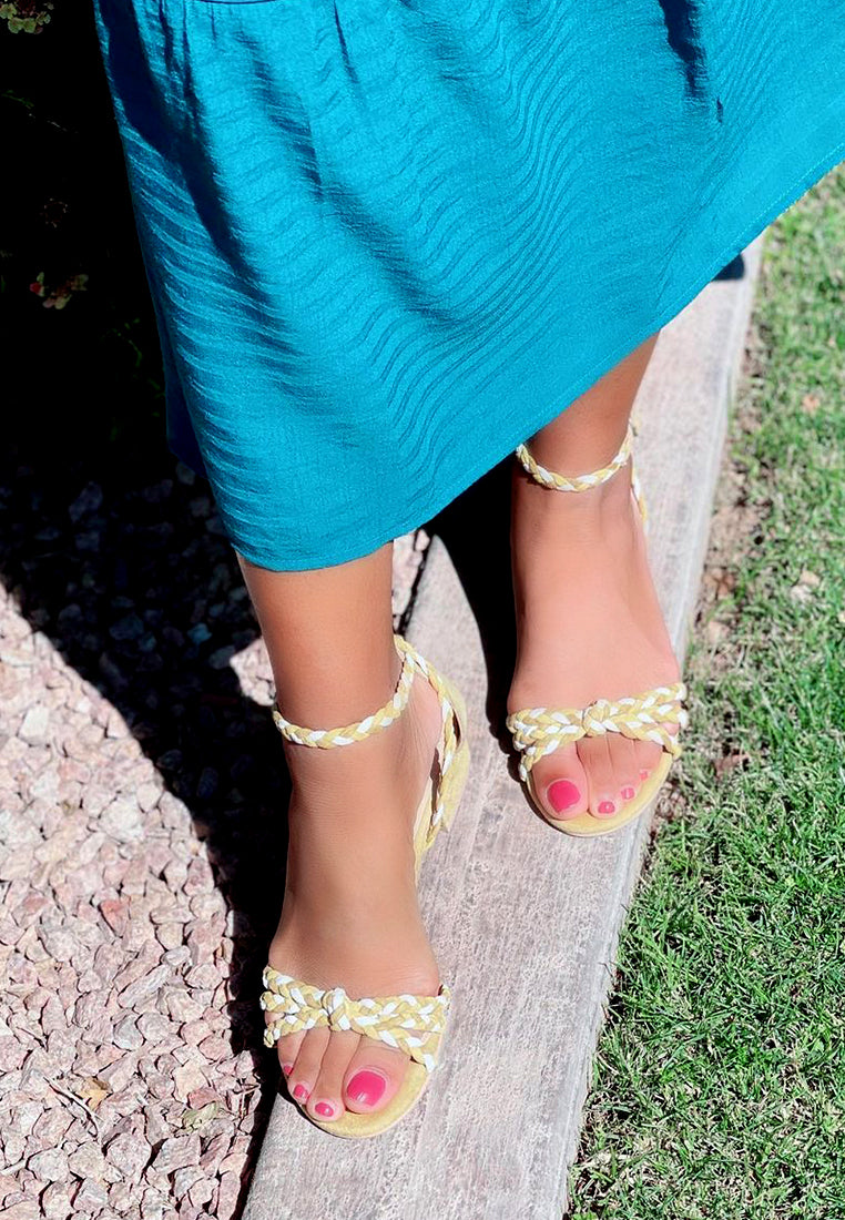 CANDANCE Mustard Block Heel Sandal-Mustard