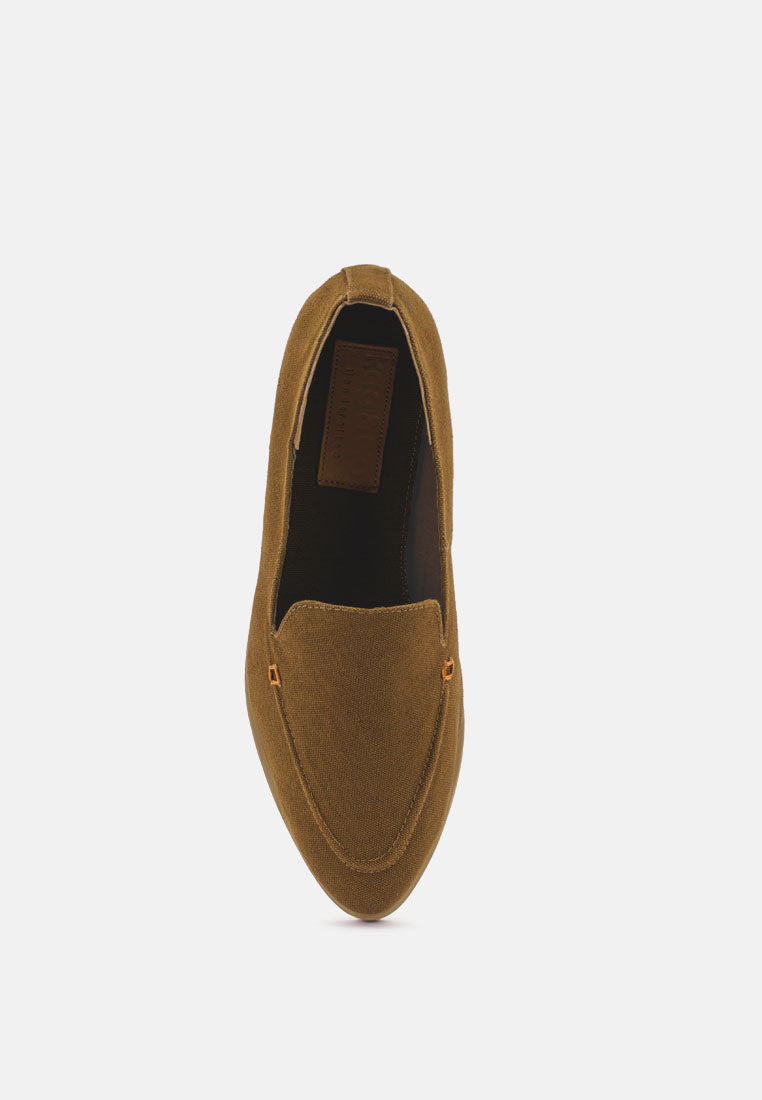 BOUGIE Tan Organic Canvas Loafers_Tan